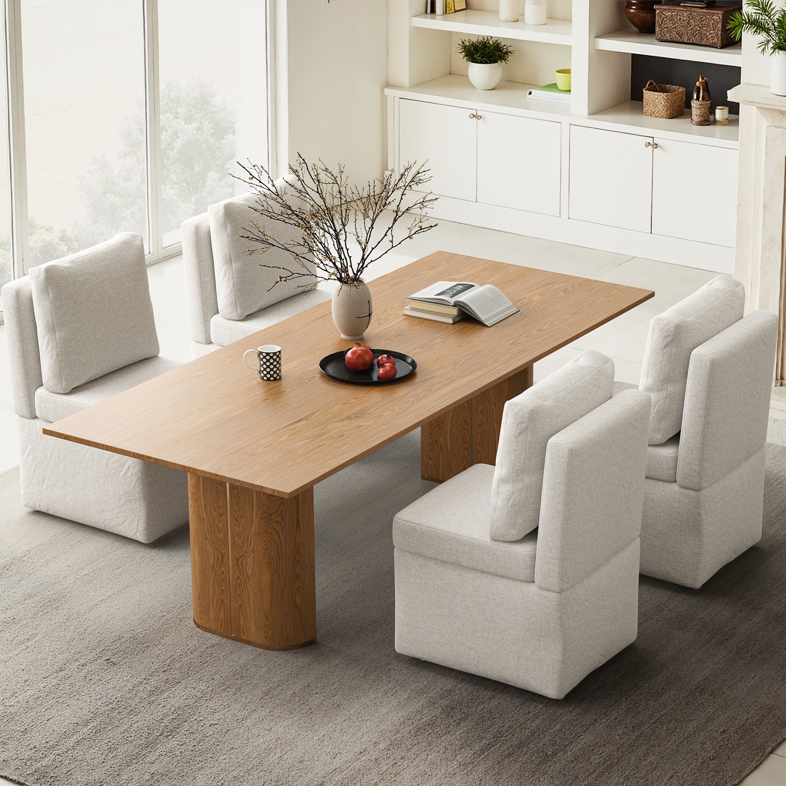 Armless Lounge Sofa Chair, Soft Corduroy Upholstered Accent Chair