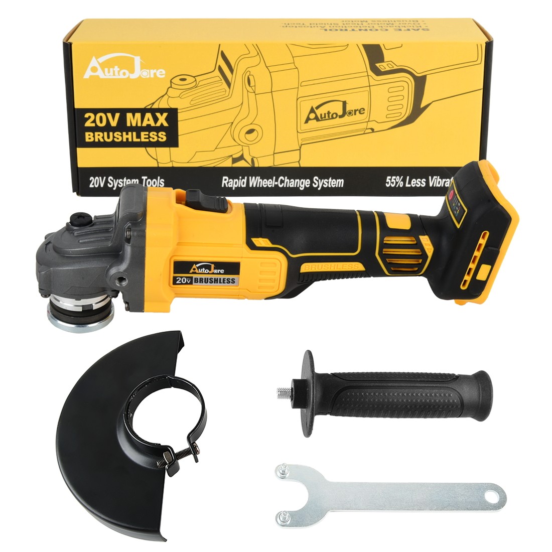 Cordless Brushless 4-1/2 Angle Grinder for Dewalt 20V Battery 9000 RPM Tool