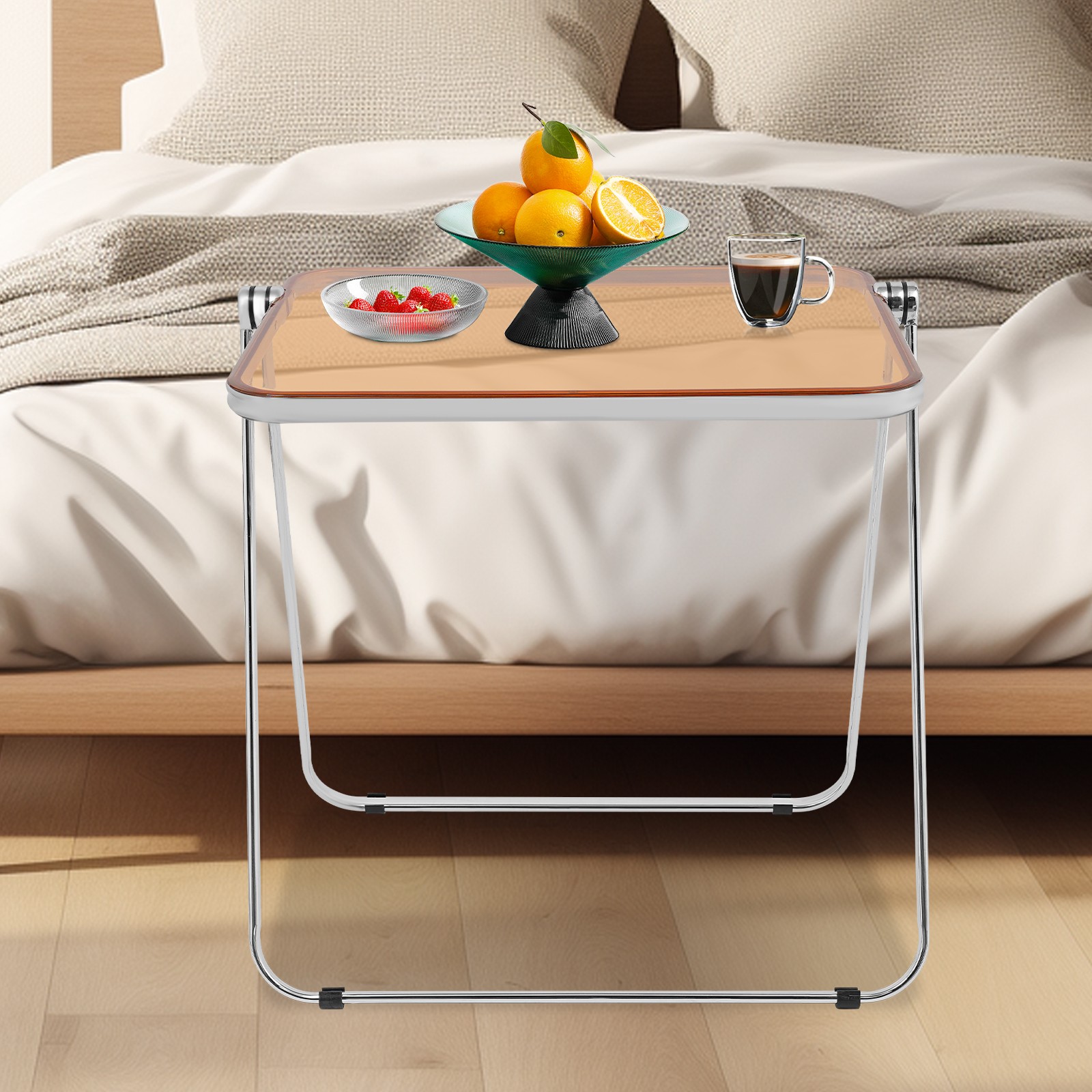 Clear Folding Table Camping BBQ Dining Table Indoor Outdoor Work Computer Desk