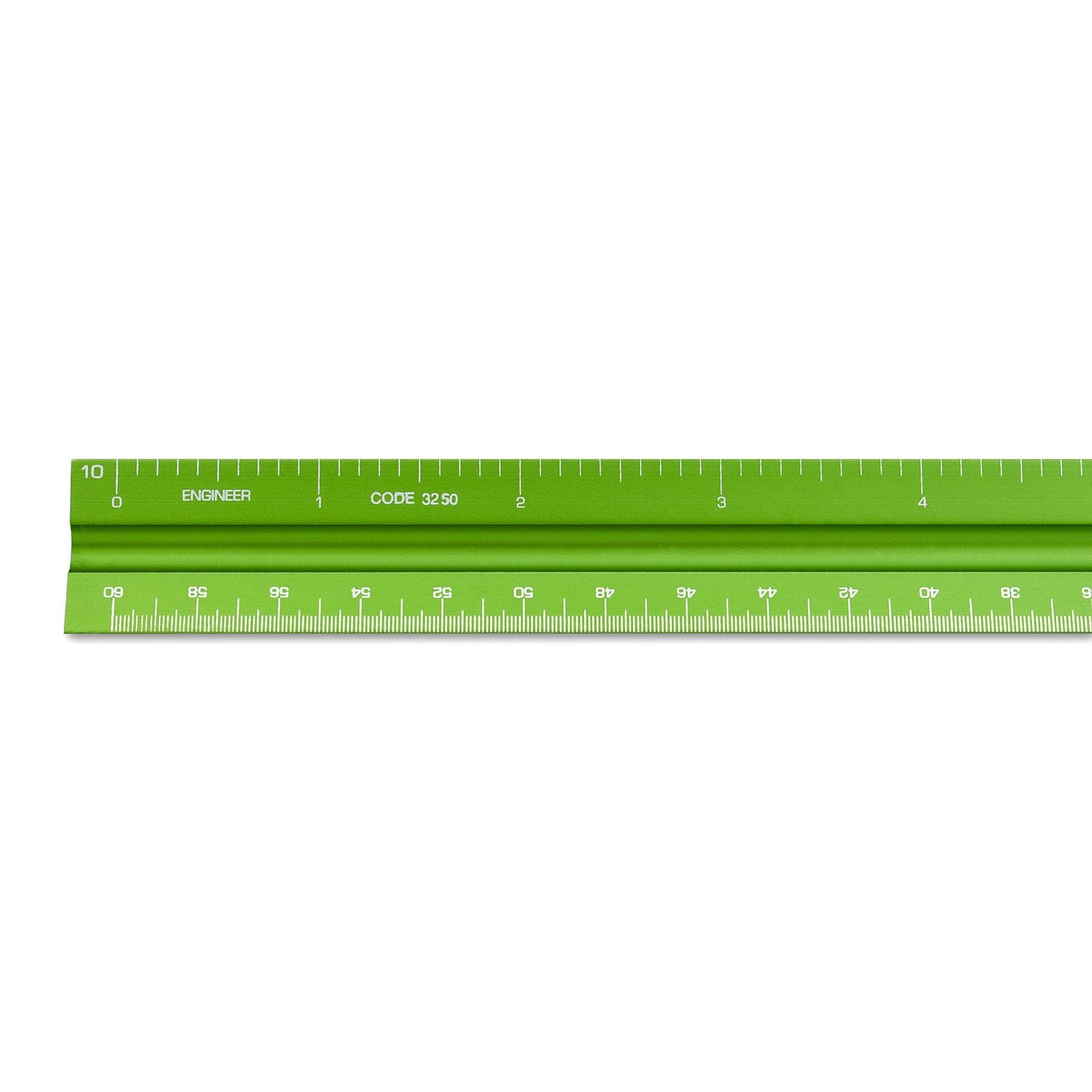 Alumicolor Aluminum Engineer Solid Drafting Scale, 12IN, Green 12 Inch