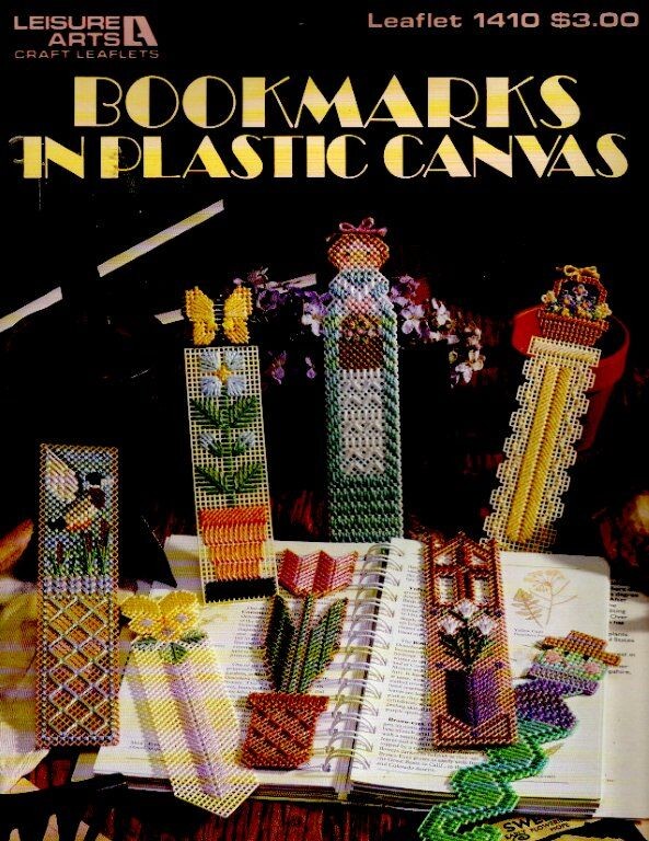 LEISURE ARTS BOOKMARKS IN PLASTIC CANVAS BY DICK MARTIN 8 DESIGNS