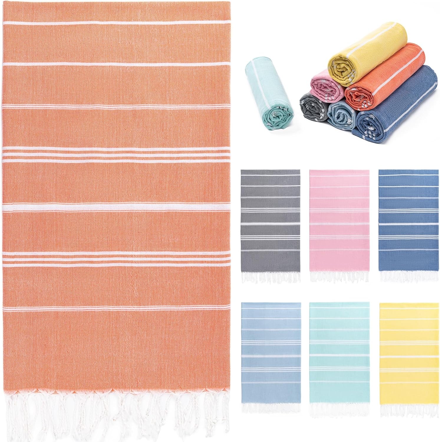 Turkish Beach Towel, 36"x71" Quick Dry Sand Oversized Bath Pool Swim Towel,