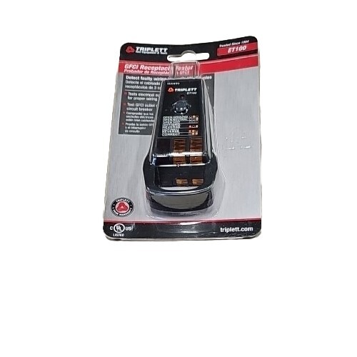 TRIPLETT ET100 GFCI Receptacle Tester with Pull Handle