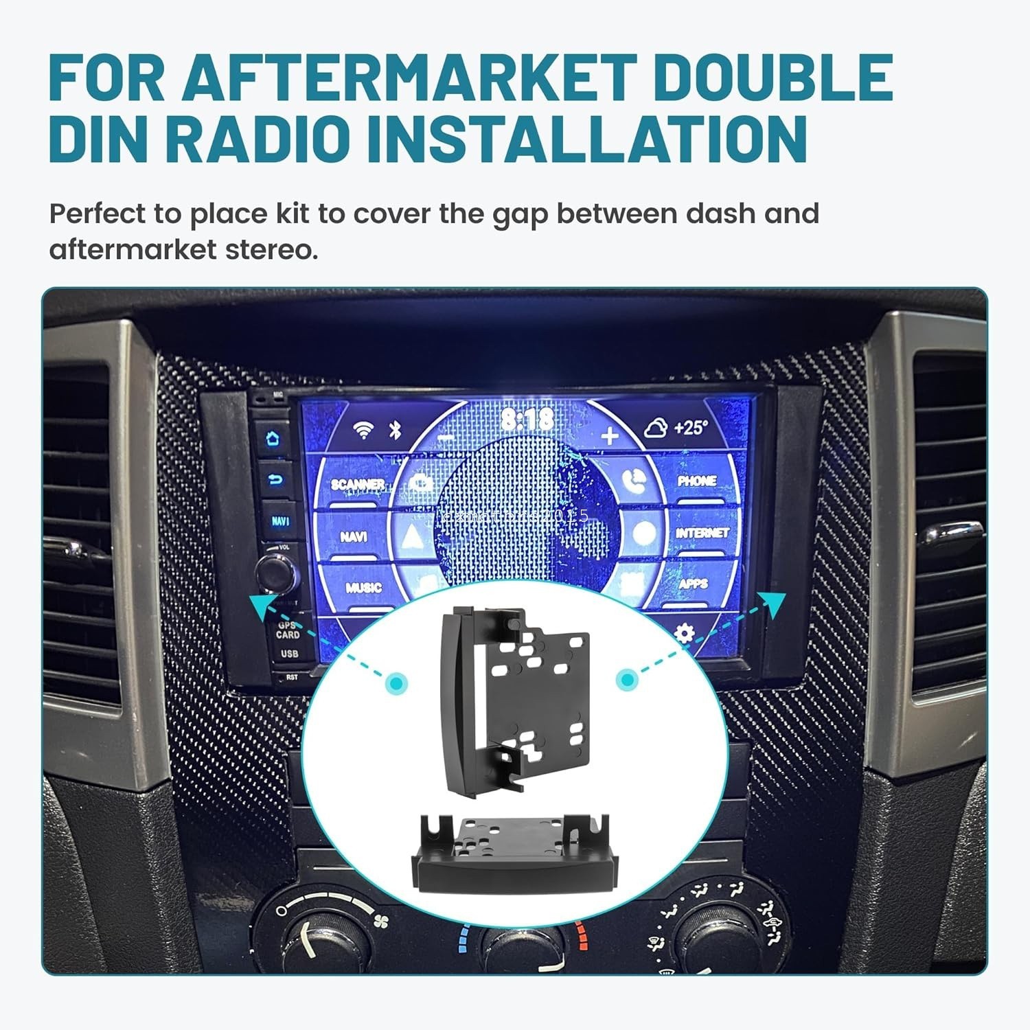 Double Din Car Stereo Install Bracket Mounting Kit For 2009-2012 Ram 1500 2500