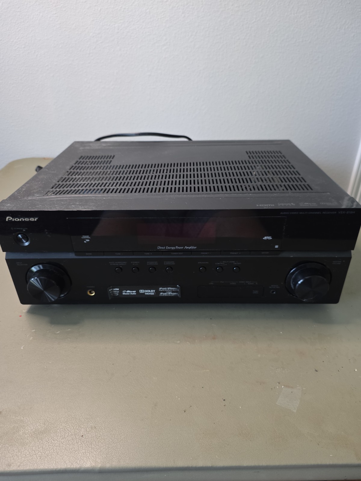 Pioneer VSX-819H-K Multi Channel Surround Stereo HDMI Receiver Tested Working