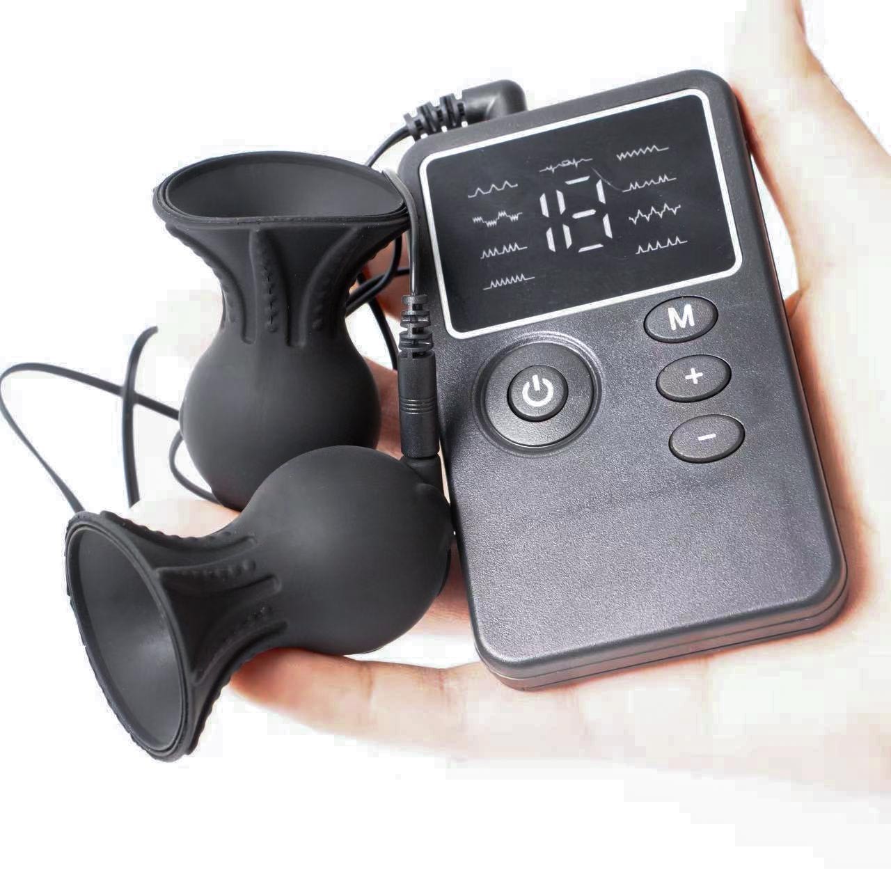 E-stim Silicone Breast Pump Suction Breast Enhancer Stimulate Bondage For Women