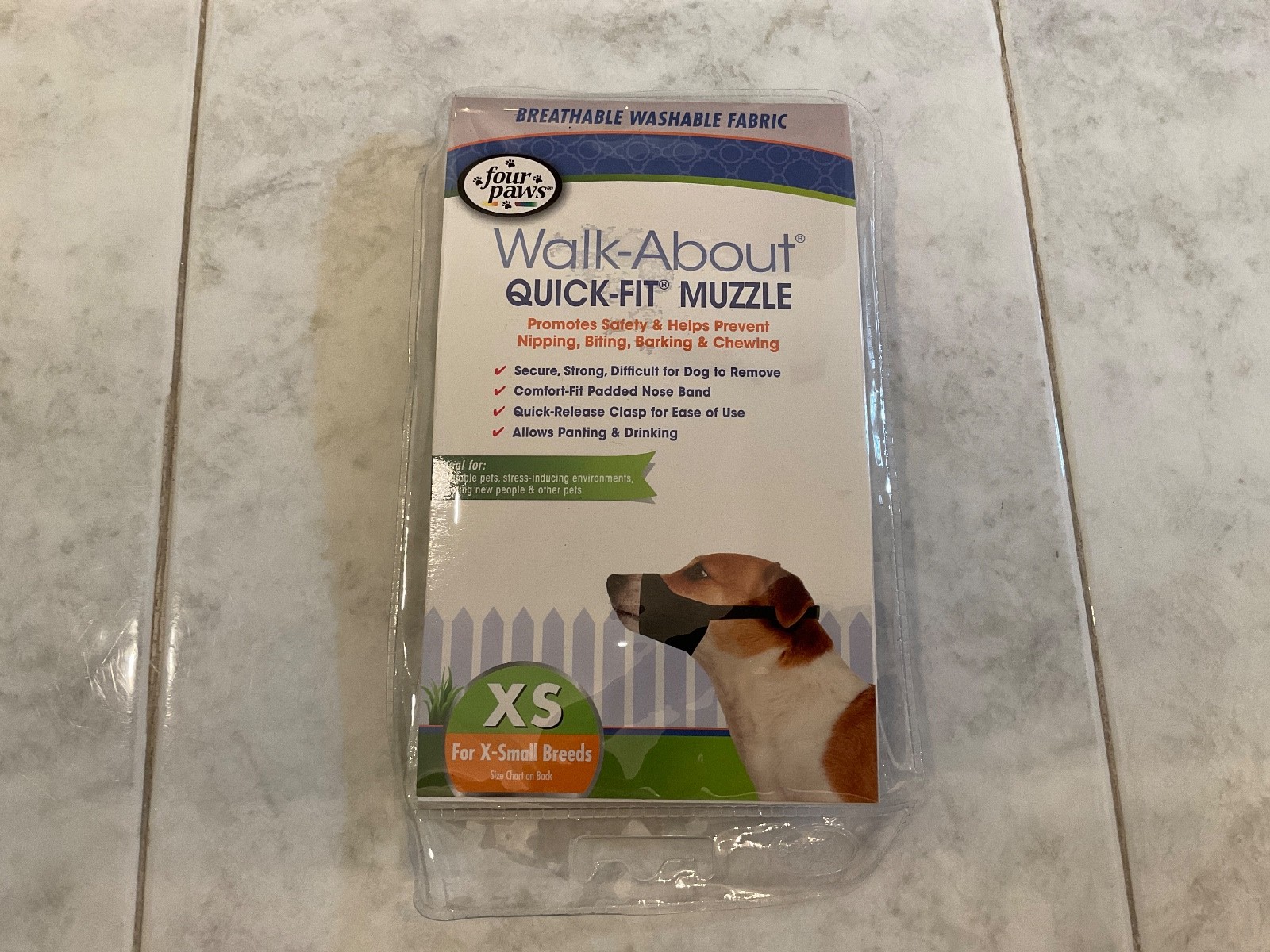 Four Paws Walk-About Quick-Fit Muzzle Cover Mask NoBarking Anti Bite Chewing NEW