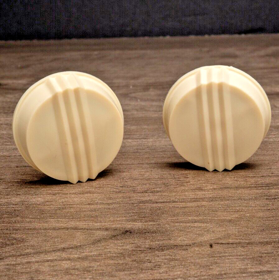 Vintage Midcentury Tube Radio Knobs Plastic 2pc 1940s-50s 1/4" Splined Shaft