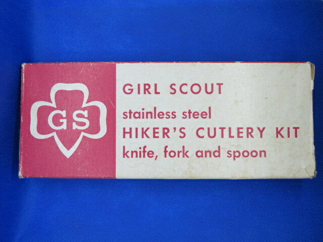 GIRL SCOUT STAINLESS STEEL VINTAGE CUTLERY KIT FROM 1958 MADE IN USA