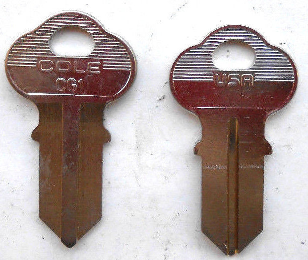 (2) Chicago CG1 Key Blanks  Cam lock, Vending machine,Harley Davidson,etc...