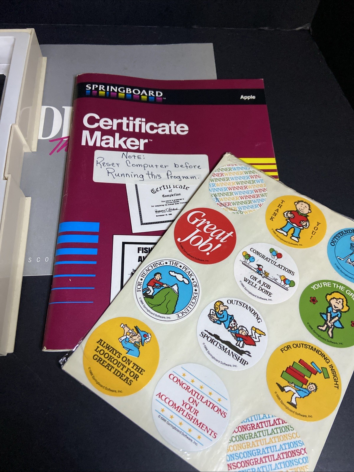 The Certificate Maker by Springboard Software for Apple II+,IIe,IIc,IIgs 1987