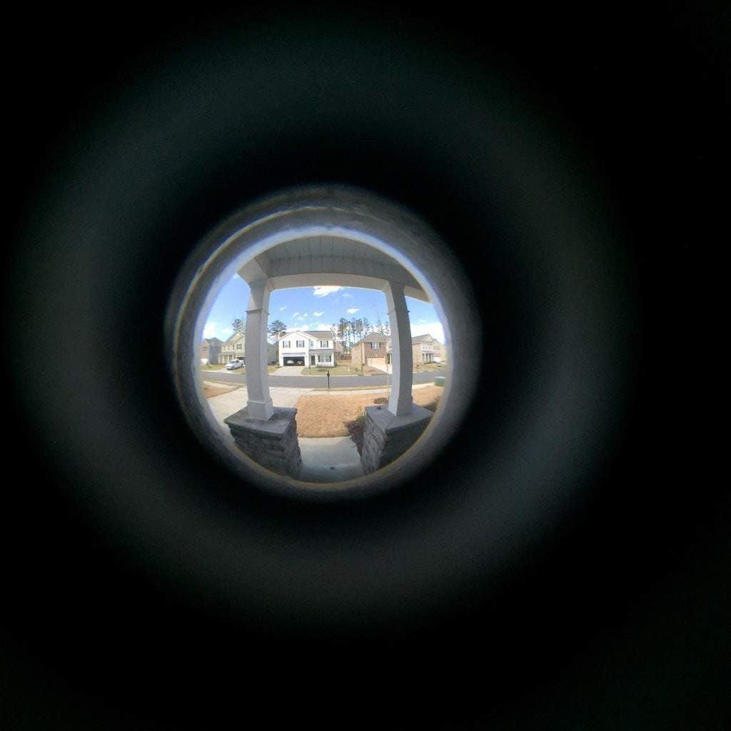 Secure Solid Brass Door Viewer with 220-Degree Lens for Enhanced Privacy - Black