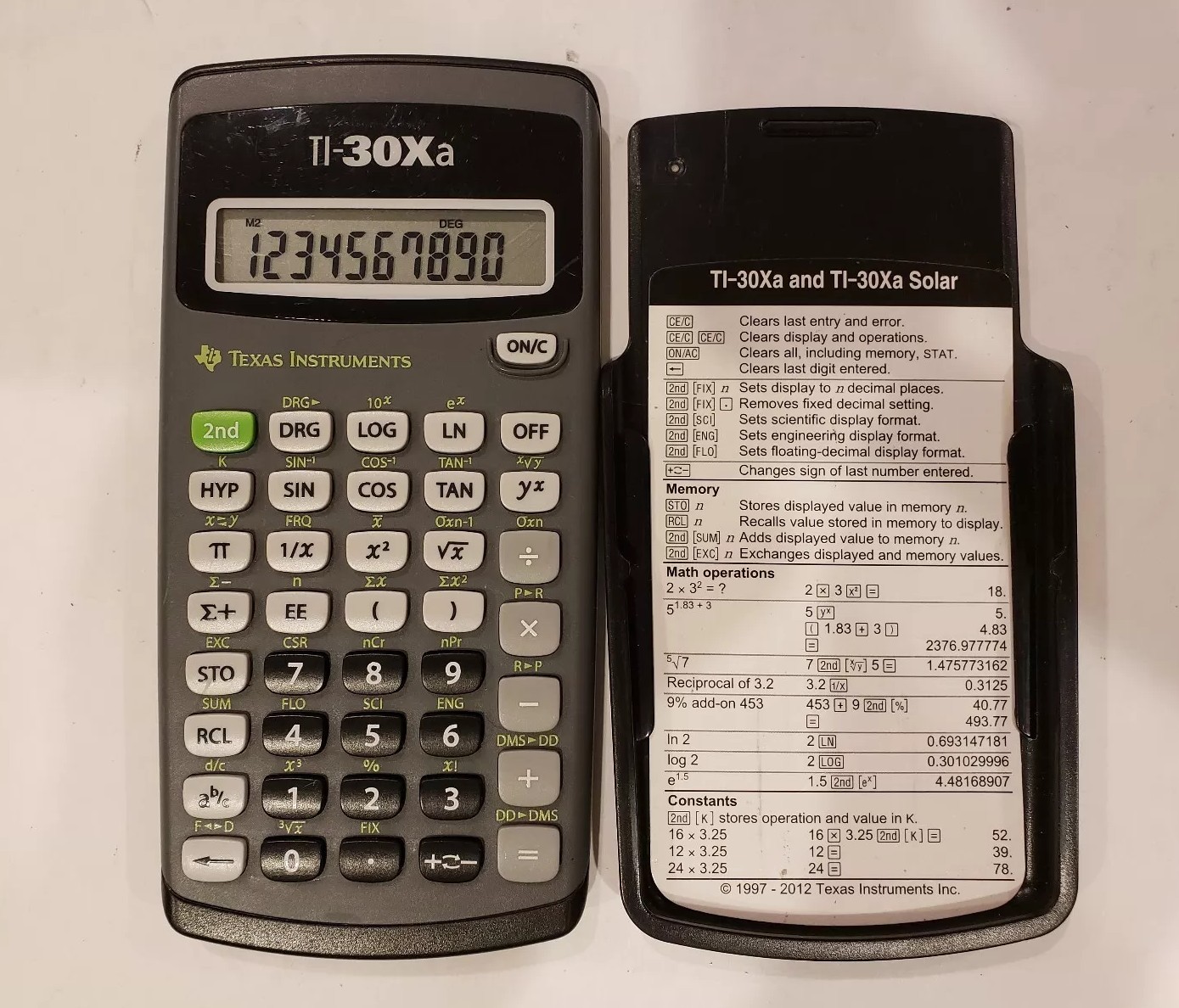 Texas Instruments TI-30Xa  Calculator with Cover Contains Battery