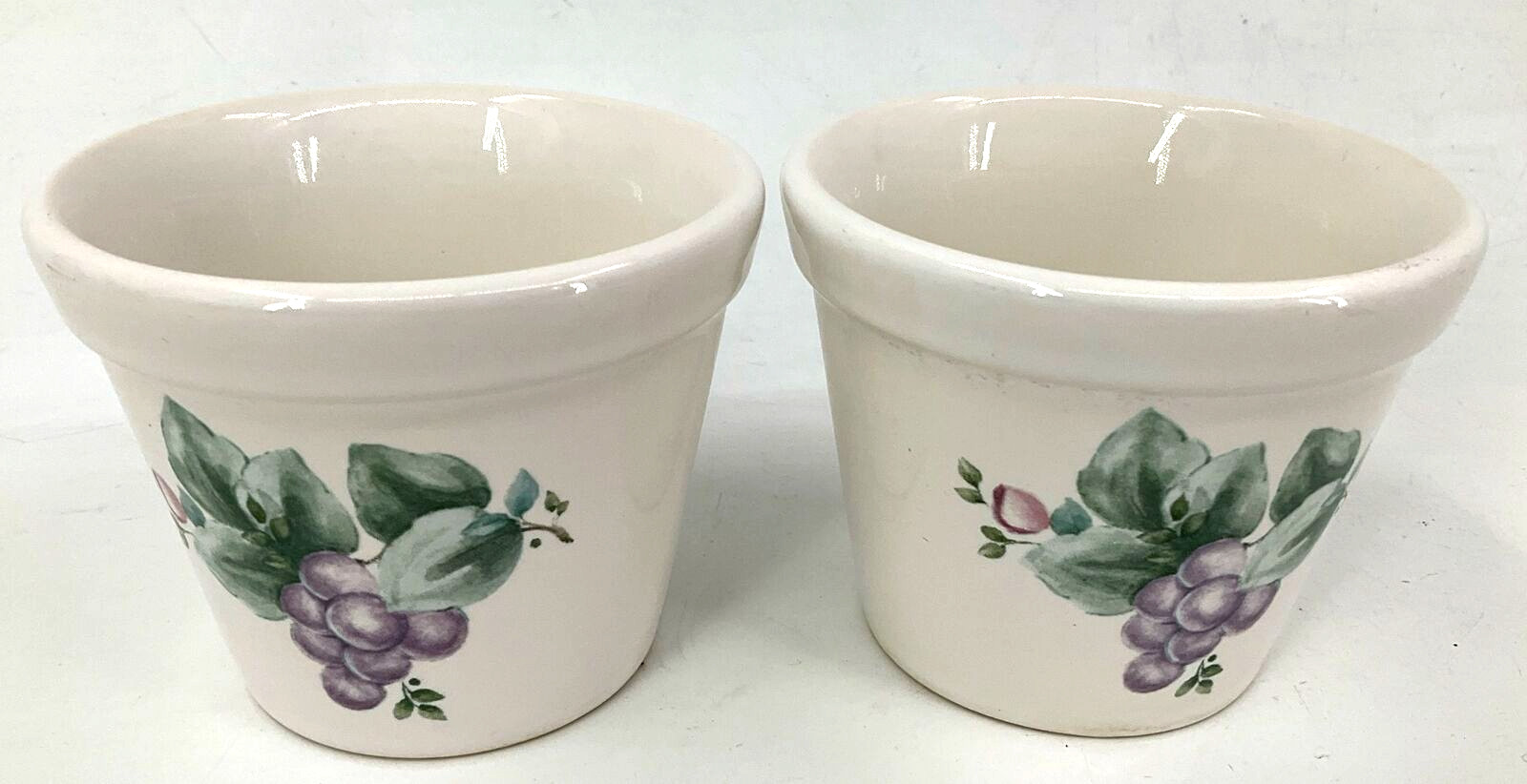 PFALTZGRAFF GRAPEVINE 2 Herb Pots Planters Flower Pots Excellent Unused
