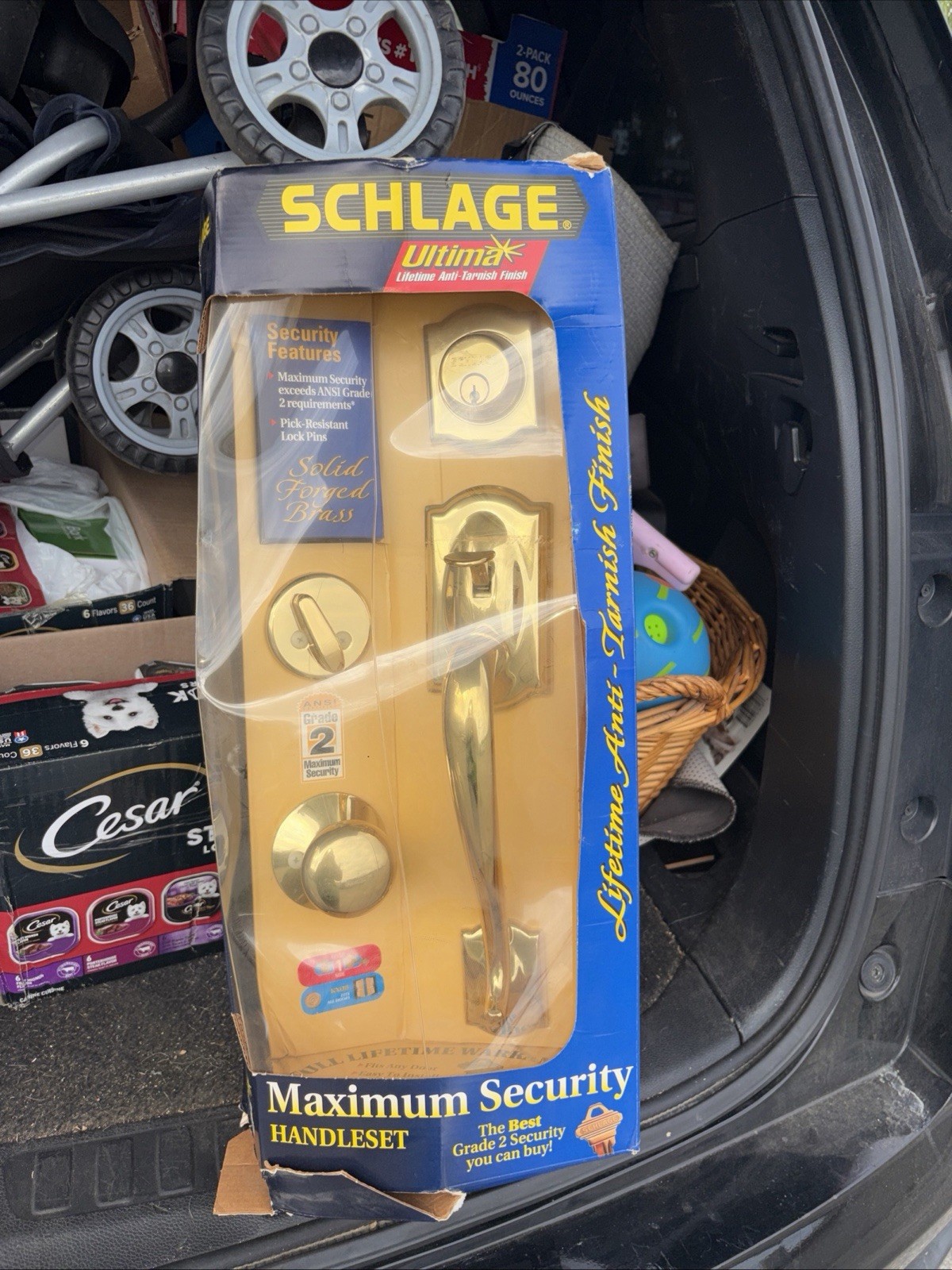 Schlage Solid Brass Handleset Dead Bolt Maximum Security Ultima Finish Grade 2