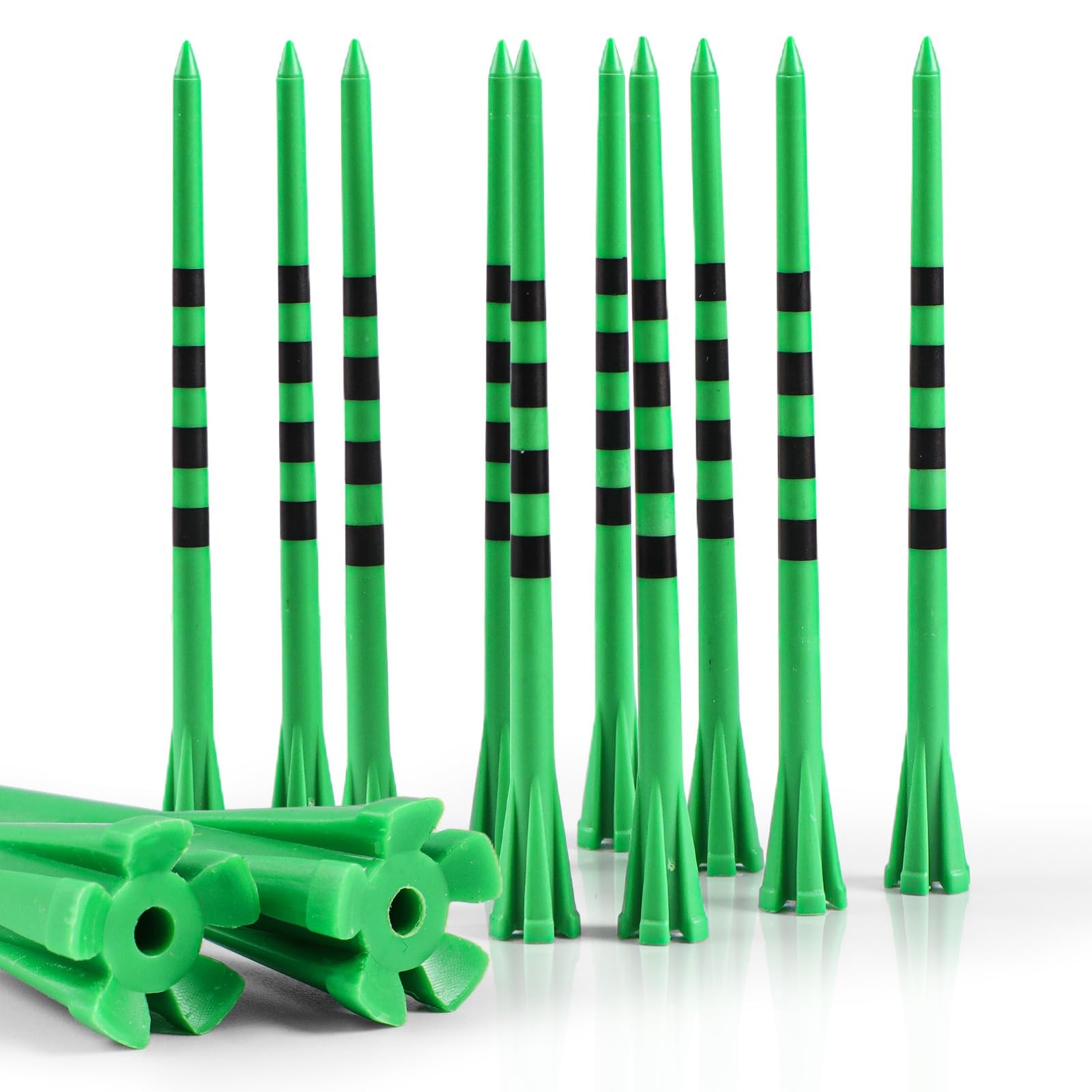 Extra Long Golf Tees Plastic 4 Inch or 5 Inch 30 Pack, 5 Prong Unbreakable & Con
