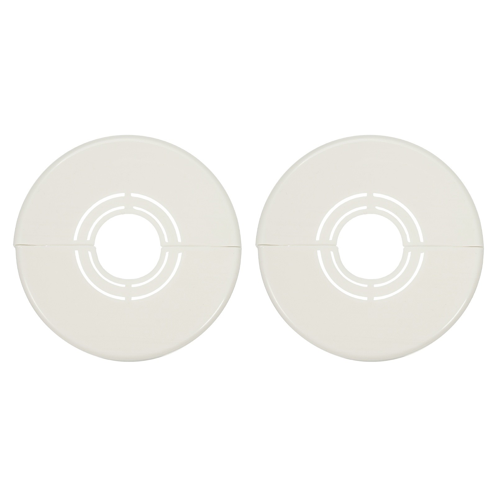2pcs Wall Split Flange 0.98" Plastic Round Split Flange Pipe Cover, White