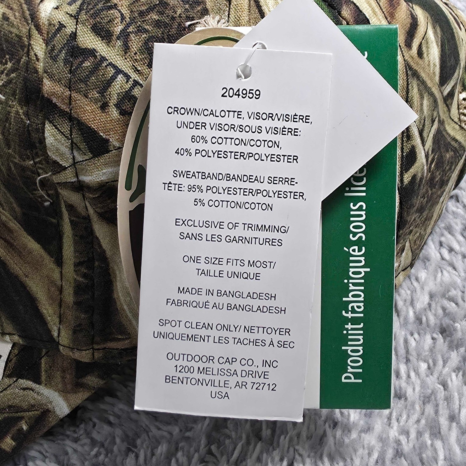 Ducks Unlimited Mossy Oak Shadow Grass Camo Adjustable Strapback Cap Hat NEW NWT