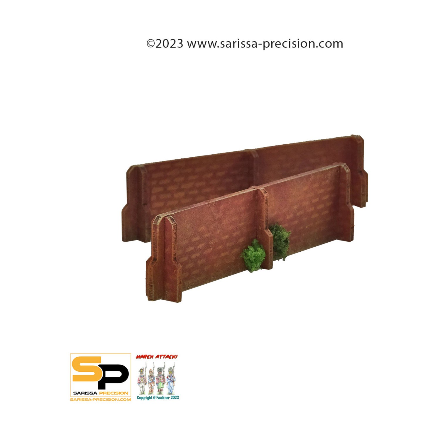 Sarissa Precision Mini Terrain 15mm Manor Wall Sections Pack SW (New)
