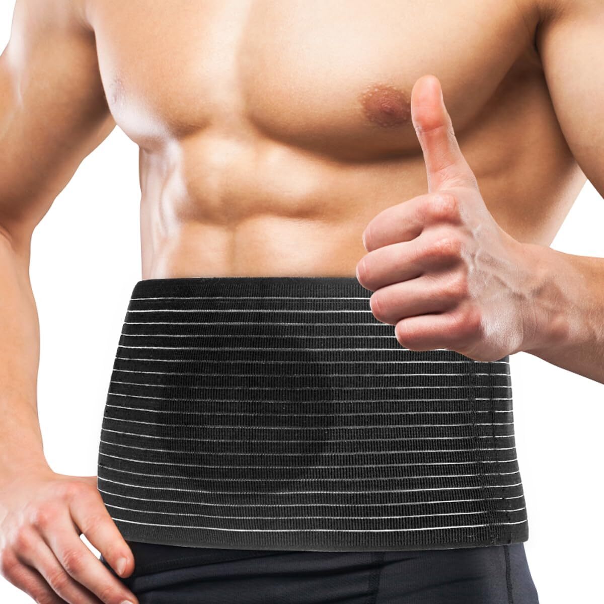 Umbilical Hernia Belt Abdominal Support Binder with One Compression Pad Unisex
