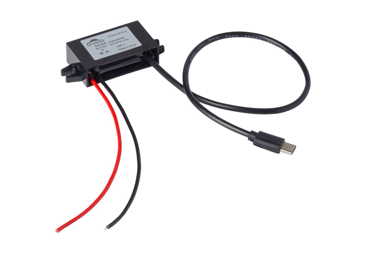 12V (8V-23V) to 5V 3A 15W DC-DC Waterproof USB-C Step-Down Buck Converter Module