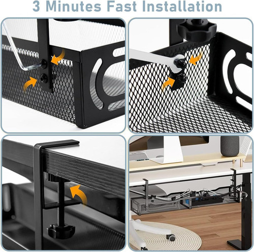 Cable Management, 25'' Management Under Desk No (1 Pack), Black