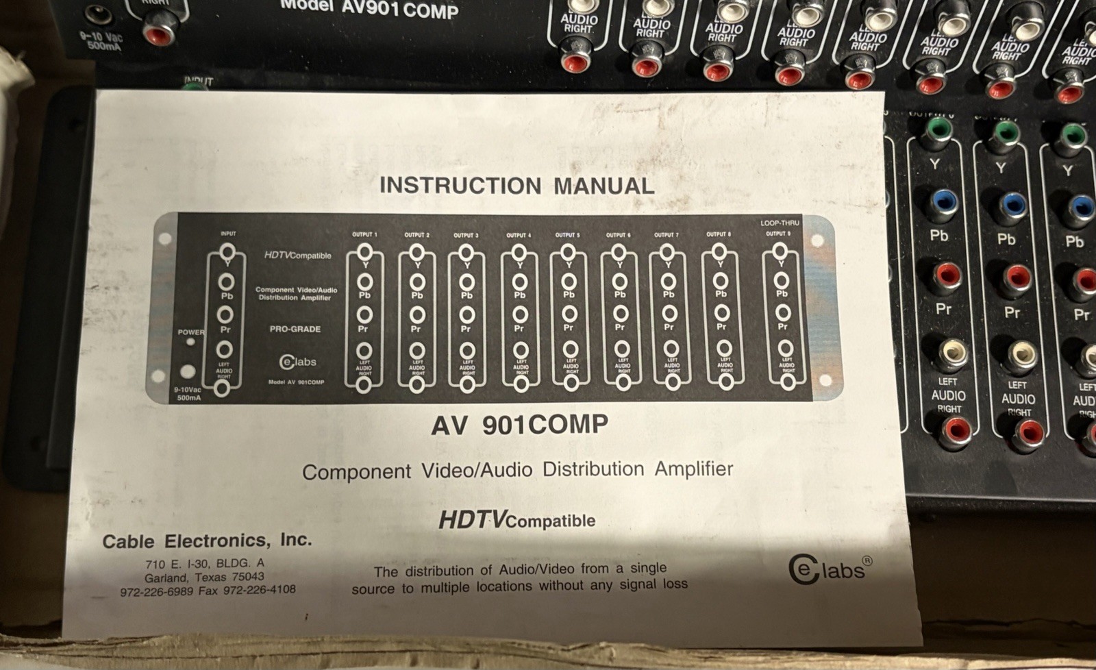 2 Celabs Digital HDTV A/V Distribution Amplifier AV901COMP, Pro Grade B11