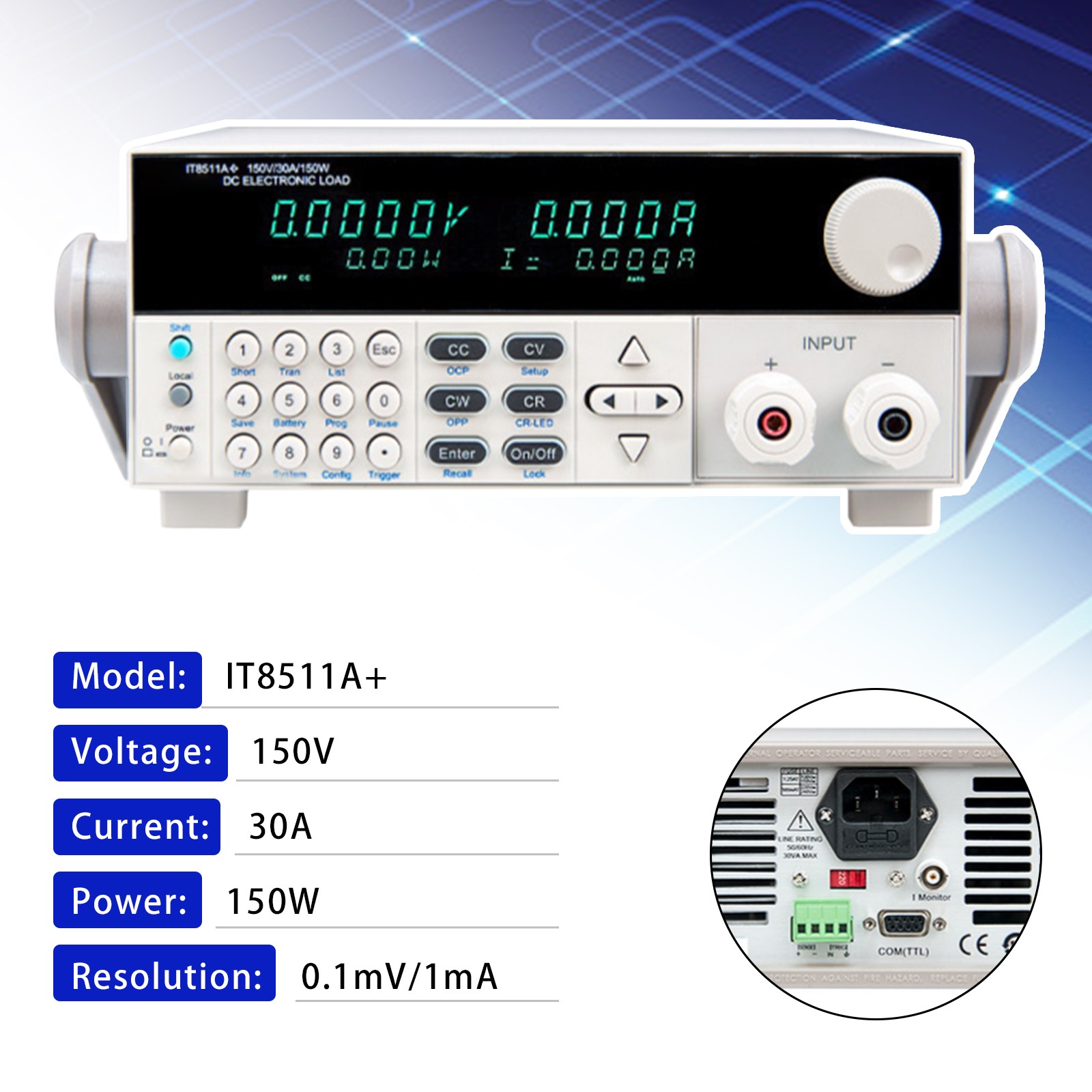 IT8511A+ 150W 150V 30A Programmable Electronic Load Battery Test