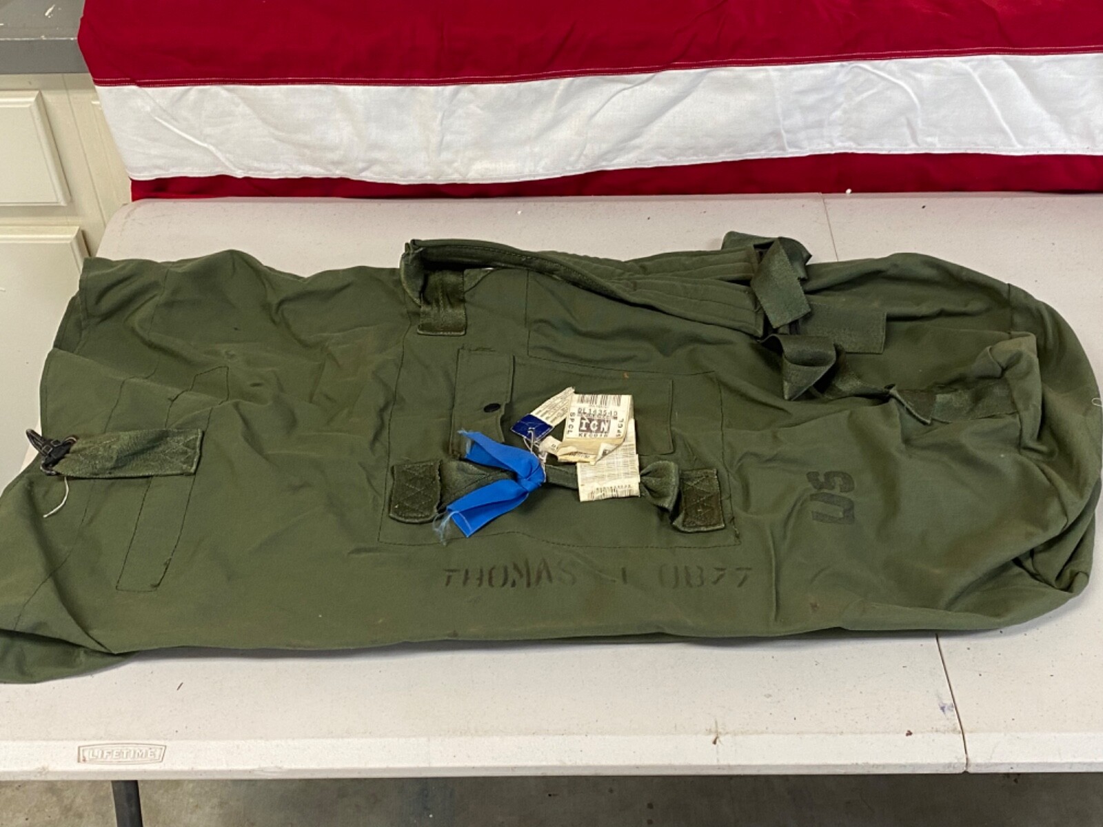 Vietnam Era Vintage Military Duffle Bag Named