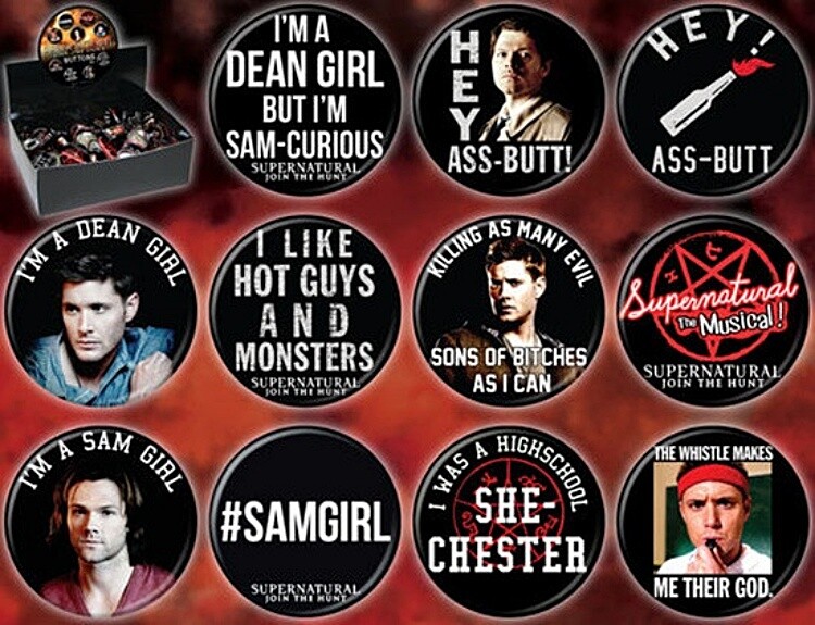 Supernatural TV Series Licensed Metal Photo Button Assortment of 11 Series 2 NEW
