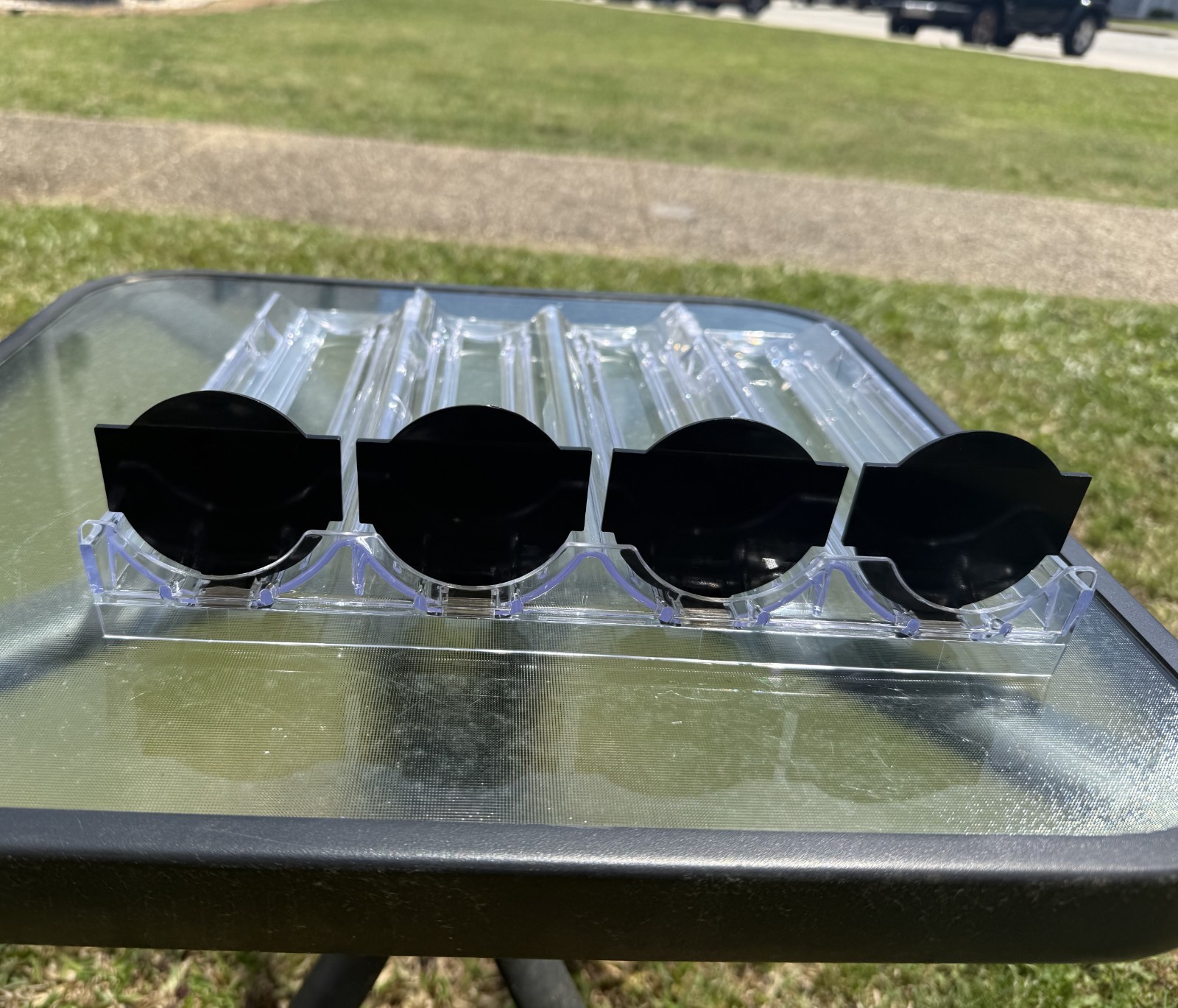 4 wide, clear, spring loaded, pusher tray, cigarette