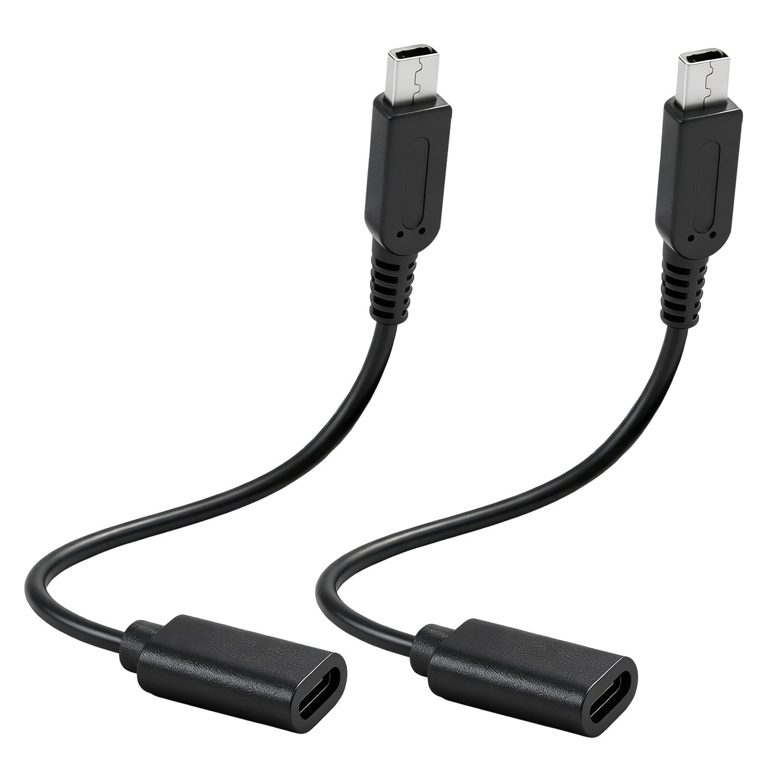 BTFO 2pcs USB Type-C to 3DS Charging Cable Adapter, Black, 17.5cm