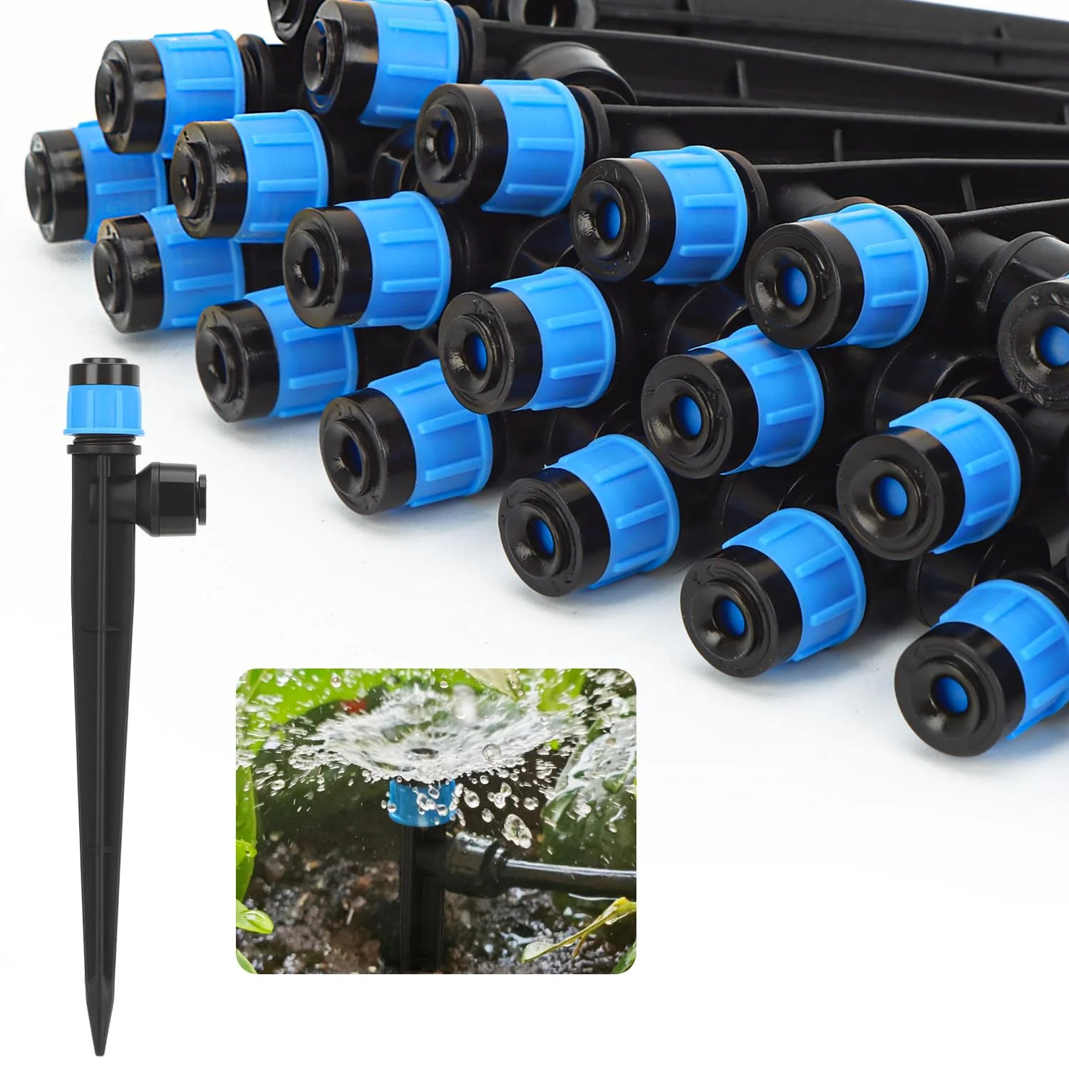 30 Pcs Quick-Connect Vortex Drip Irrigation Emitters for 1/4 inch Drip Tubing Ad