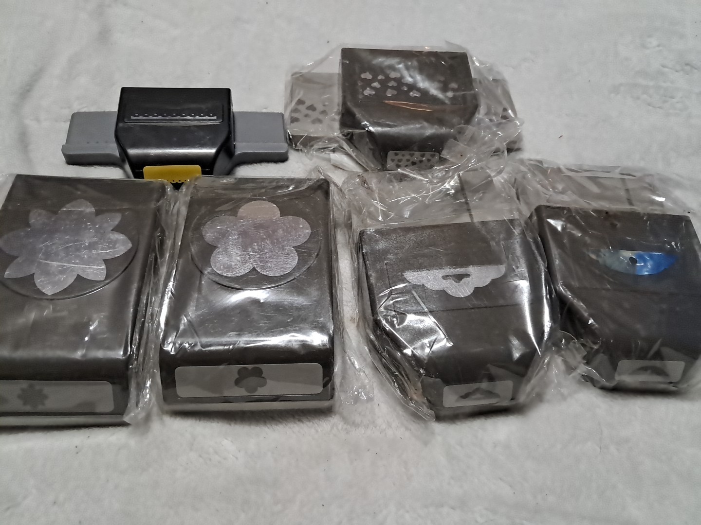 Stampin Up Paper Punches Flower Hearts Hang Tab Scrapbooking Retired Lot of 6