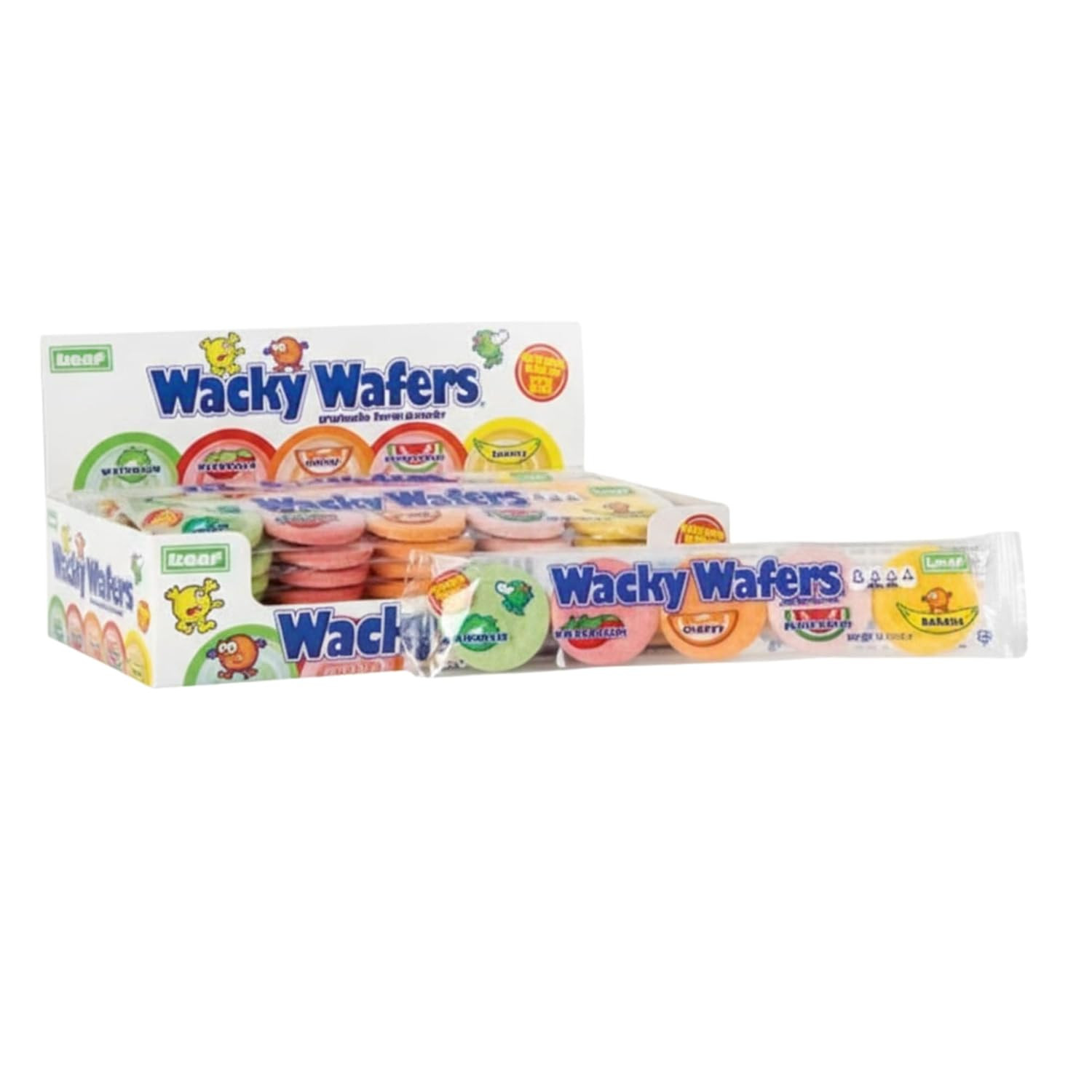 Wacky Wafers Candy 6Pk Bulk Retro Old-Fashioned Nostalgic Candy, Fruity Sugar Wa
