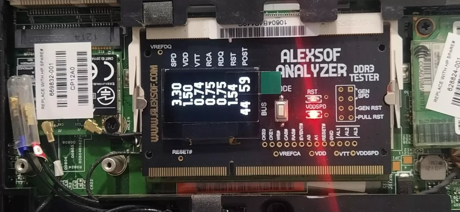 DDR4 +DDR3 LAPTOP RAM VOLTAGE TESTER measuring voltages,POST codes activities