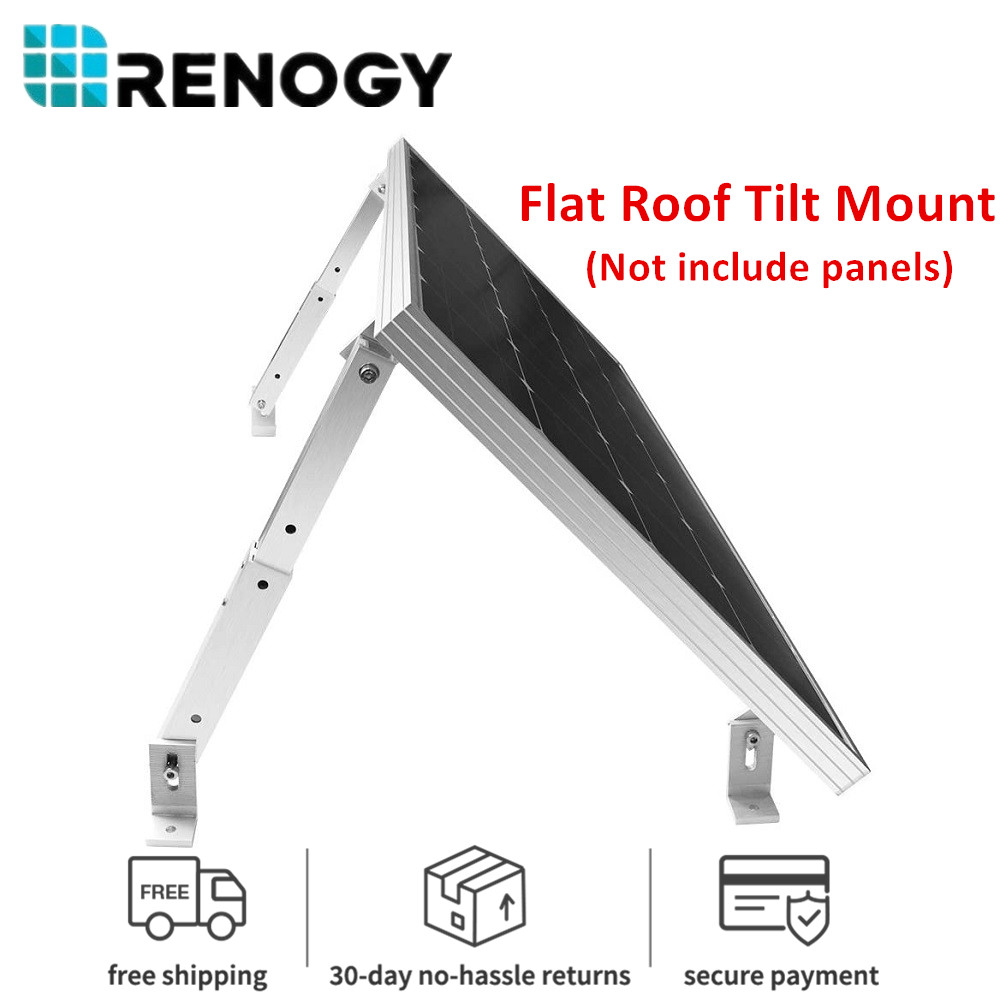 Renogy Adjustable Bracket Solar Panel Flat Roof Tilt Mount Aluminum Rooftop Boat