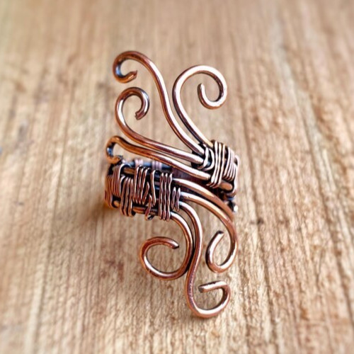 Solid Copper Minimalist Healing Handmade Unisex Ring, Heart