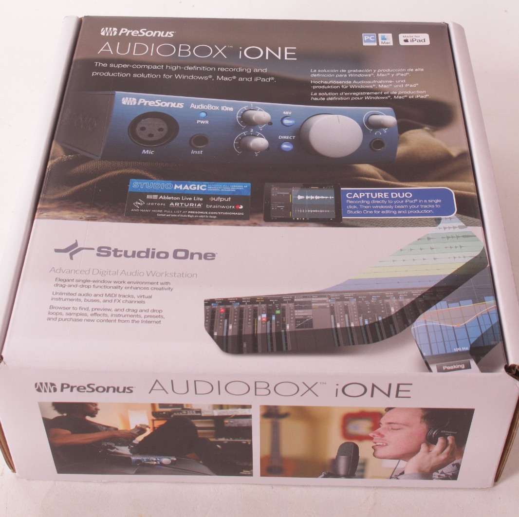 PreSonus AudioBox iOne Portable USB 2.0 audio interface for Mac, PC, and iPad