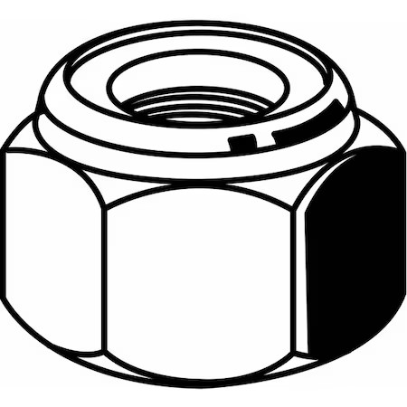 Zoro Select M12320.120.0100 Nylon Insert Lock Nut, M12-1.00, Steel, Class 5,,
