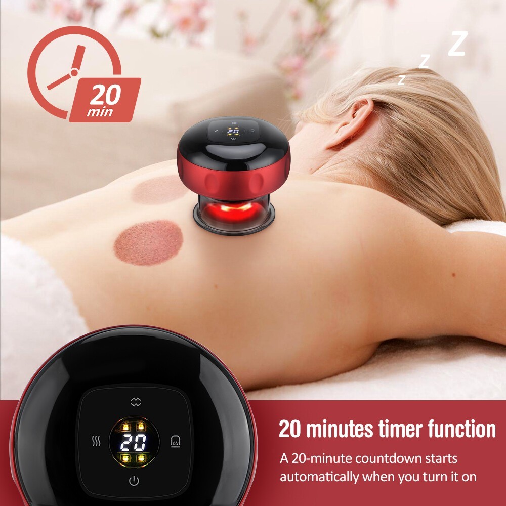 Electric Cupping Therapy Set Smart Cupping Gua Sha Massage Device with Red Light