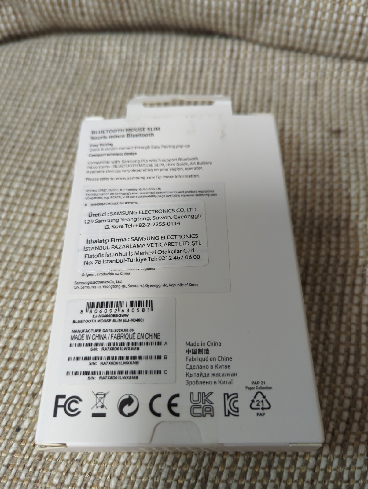 SAMSUNG Slim Bluetooth 5.0 Mouse EJ-M3400 - Black. Sealed.