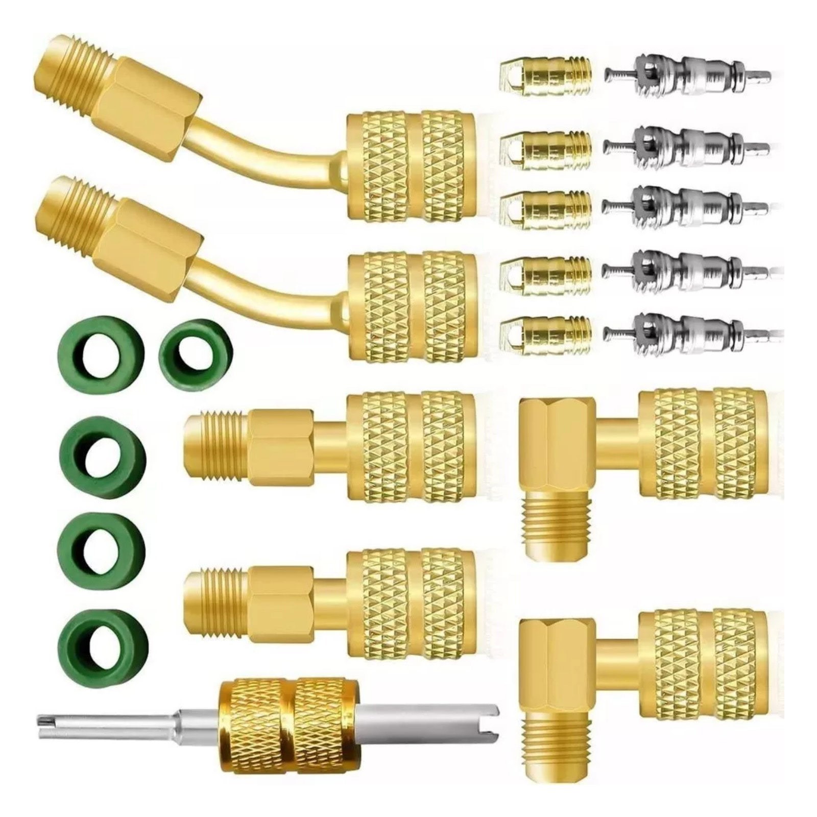 R410A Adapter Kit Mini Split Adapter 5/16 To 1/4 Coupler Premium Brass+Rubber