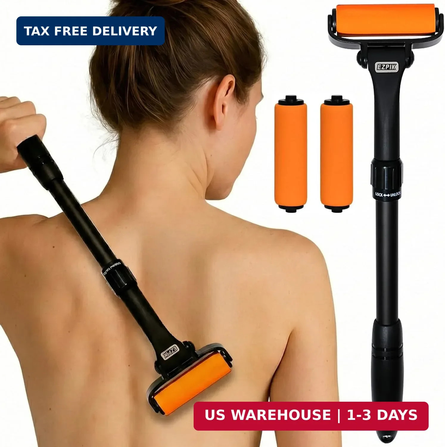 EZPIK Lotion Applicator for Back, Extendable up to 23" - Curved Design Back Loti
