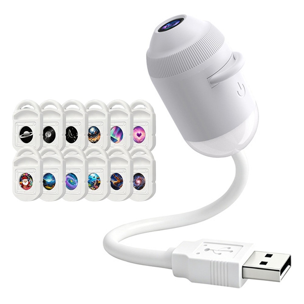 2-in-1 Galaxy Projector Night Light USB Projection Lamp & 12 Projection Films UK