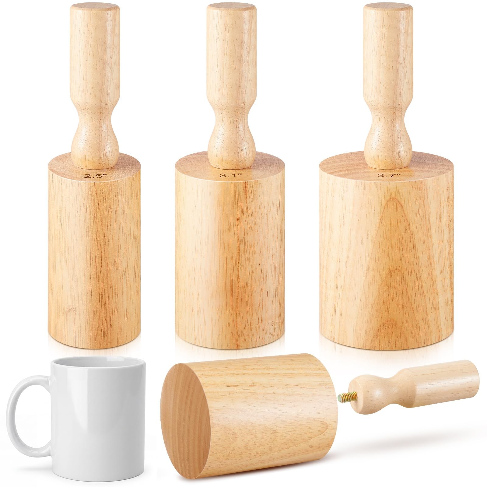 Juexica 3 Pcs Pottery Clay Molds 3 Size 2.5'', 3.1'', 3.7'', Straight