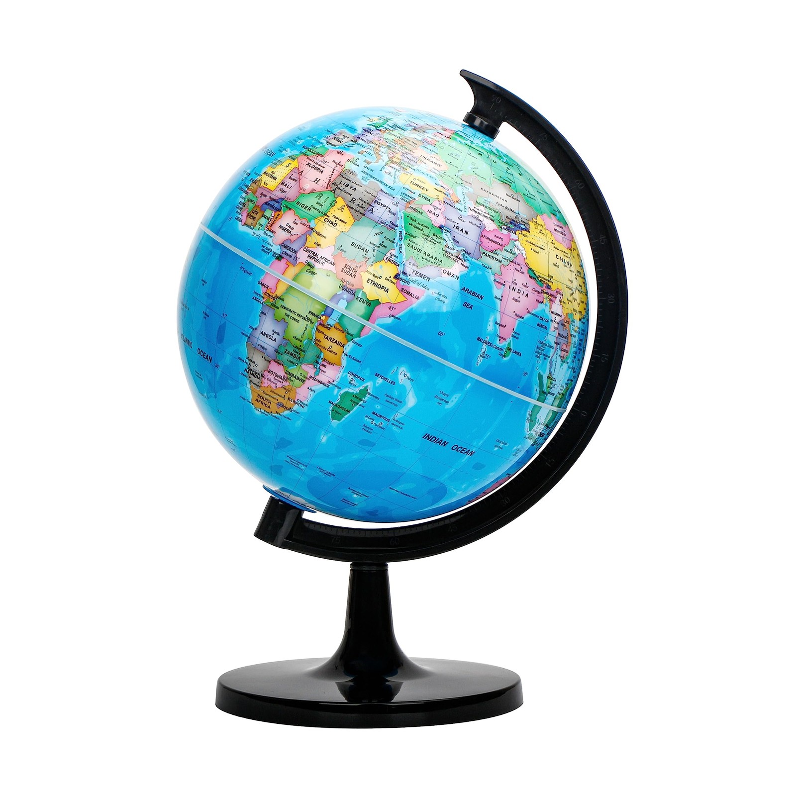 10" World Globe - Political Map Educational- Self Assembled School Globe