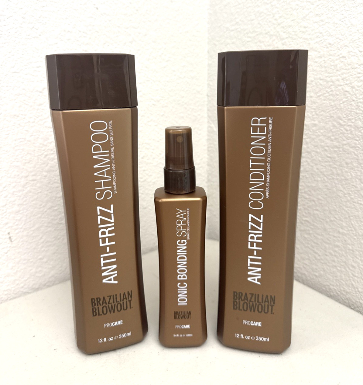 Brazilian Blowout Anti-Frizz Shampoo, Conditioner, Ionic Bonding Spray Set NEW
