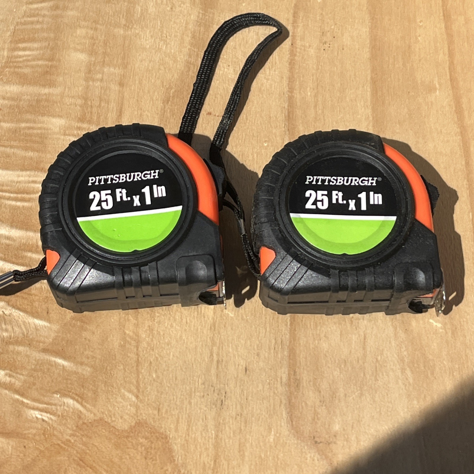 2x Pittsburgh 25ft x 1 Inch Quick Find Tape Measure With ABS Casing