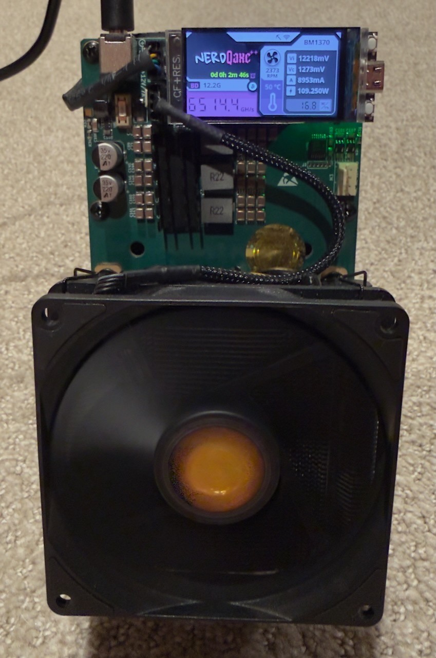 Bitcoin Lottery Miner NerdQaxe++ 6.5+TH/s BM1370 ASIC BTC + Meanwell 350w PSU